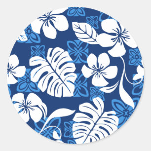 ADESIVO REDONDO ALOHA FRIDAY (AZUL) CLASSIC ROUND STICKER
