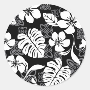 ADESIVO REDONDO ALOHA FRIDAY (PRETO) CLASSIC ROUND STICKER