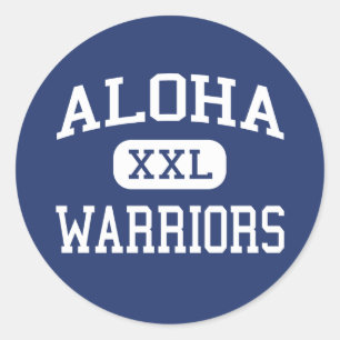 Adesivo Redondo Aloha - guerreiros - segundo grau - Aloha Oregon