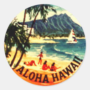 Adesivo Redondo Aloha Havaí