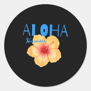 Adesivo Redondo Aloha havaí flor tropical praia verão férias