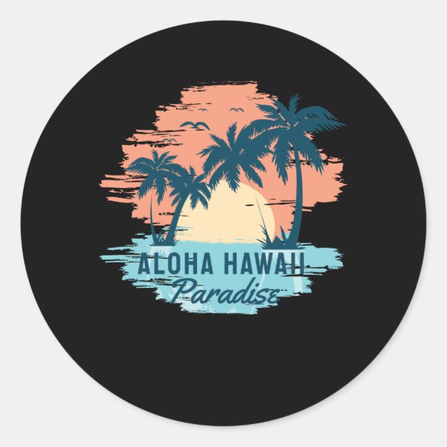 Adesivo Redondo Aloha Hawaii (Frente)