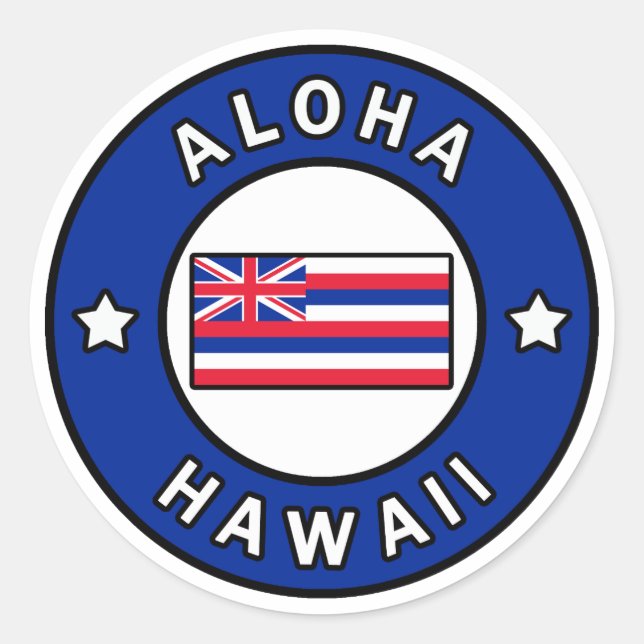 Adesivo Redondo Aloha Hawaii (Frente)