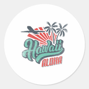 Adesivo Redondo Aloha Hawaii Havaiano Figurino L