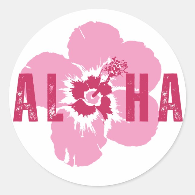 Adesivo Redondo Aloha Hibiscus Sticker (Frente)