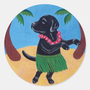 Adesivo Redondo Aloha Labrador preto