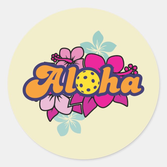 Adesivo Redondo Aloha Pickleball (Frente)