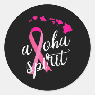 Adesivo Redondo Aloha Spirit Breight Cancer Sensibence Hawaii Isla