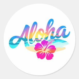 Adesivo Redondo Aloha Summer