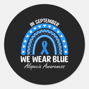 Adesivo Redondo Alopecia Areata Consciência Arco-Íris Eu Visto Cos