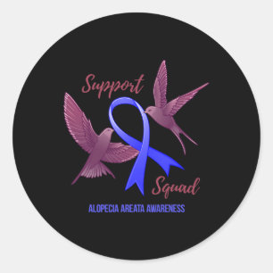 Adesivo Redondo Alopecia Areata Sensibiliza Guerreiro de Esquadrão