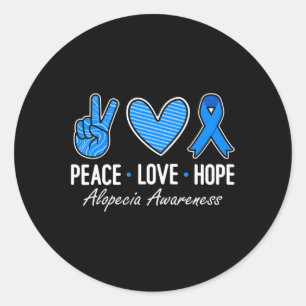 Adesivo Redondo Alopecia Consciência Paz Amor Esperança Vestir Rib