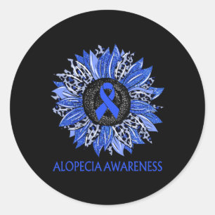 Adesivo Redondo Alopecia de girassol Sensibilização Blue Ribbon Su