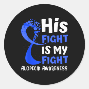 Adesivo Redondo Alopecia Sensibilização Azul Fita Esperança Combat