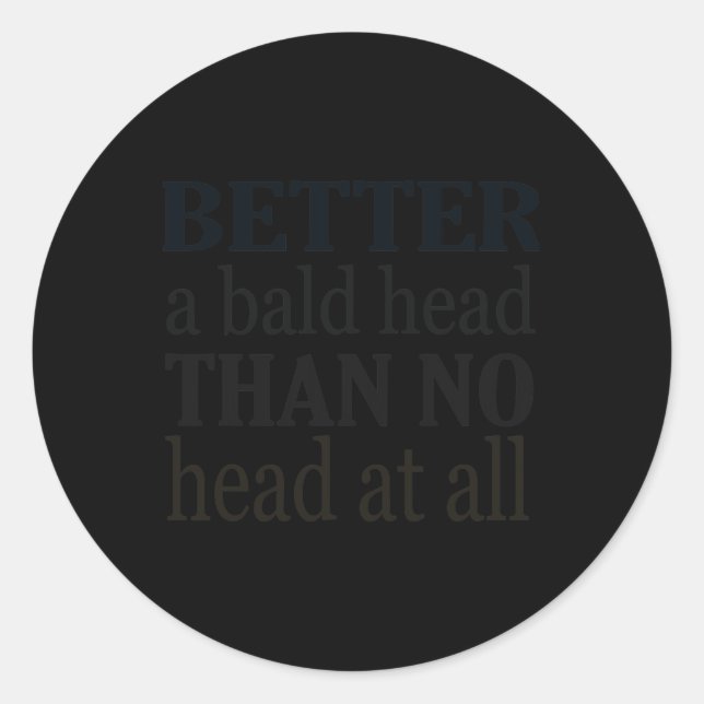 Adesivo Redondo Alopecia Sensibilização Diversão de camisa careca (Frente)
