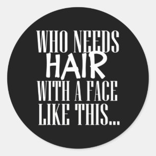 Adesivo Redondo Alopecia Sensibilização Diversão de um pai careca