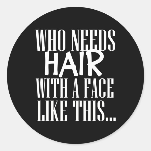 Adesivo Redondo Alopecia Sensibilização Diversão de um pai careca (Frente)