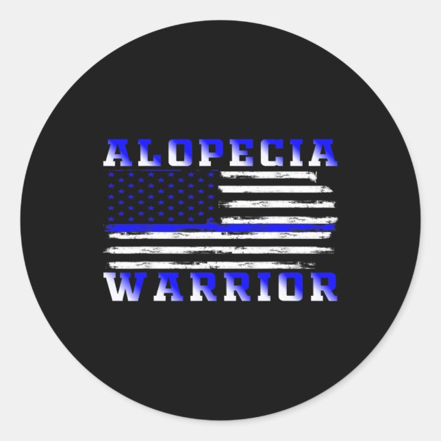 Adesivo Redondo Alopecia Usa Flag Estados Unidos Flag Support (Frente)