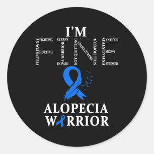 Adesivo Redondo Alopecia Warrior, estou bem