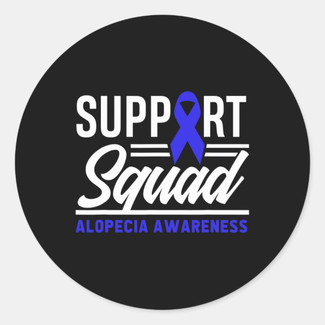 Adesivo Redondo Alopecia Warrior Support Squad Alopecia Sensibiliz (Frente)