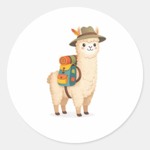 Adesivo Redondo Alpaca de Aventura