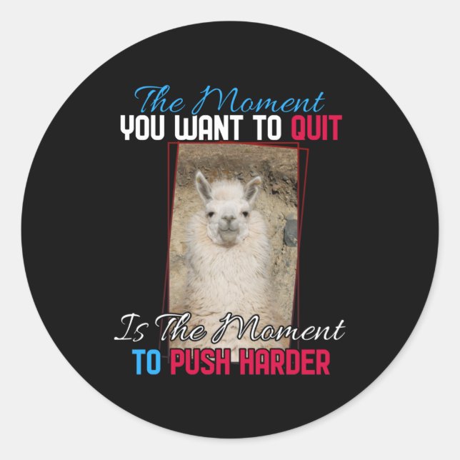 Adesivo Redondo Alpaca Llama - Encorajar Mais (Frente)