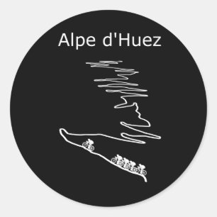 Adesivo Redondo Alpe d Huez em França design para homens e mulher