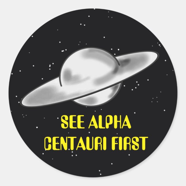 ADESIVO REDONDO ALPHA CENTAURI FLYCER SAUCER VIAGEM (Frente)