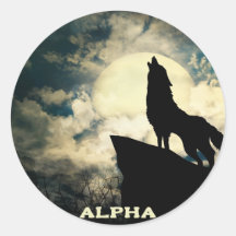 Alpha Wolf Howling Na Lua Completa
