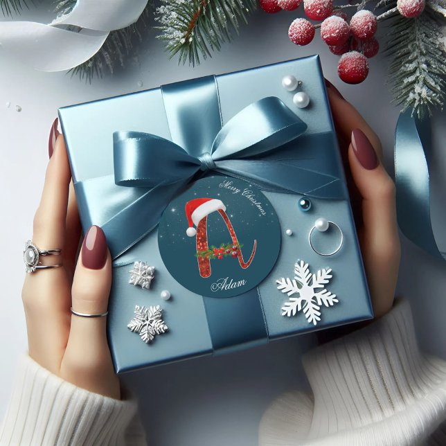 Adesivo Redondo Alphabet "A" Round Sticker Feliz de Natal (Criador carregado)