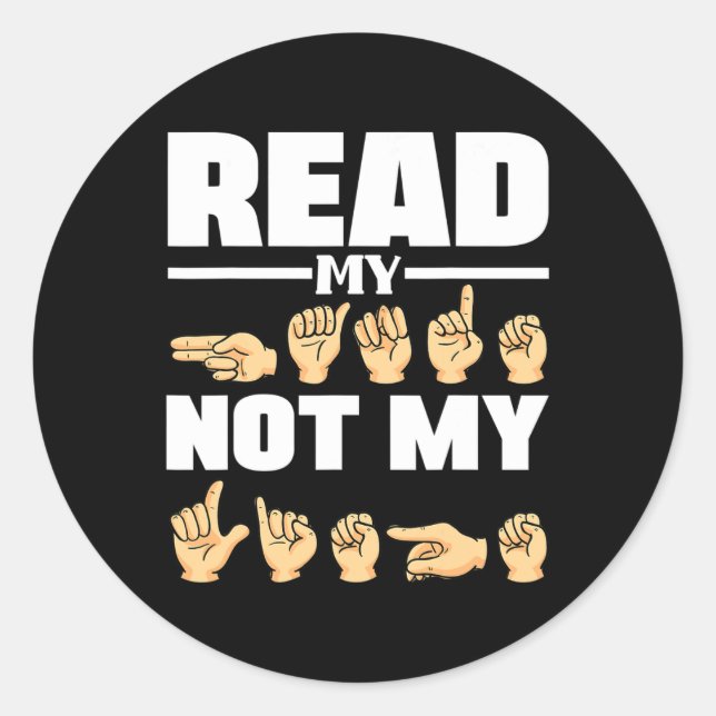 Adesivo Redondo Alphabet American Sing Language Asl Cote (Frente)