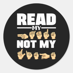 Adesivo Redondo Alphabet American Sing Language Asl Cote