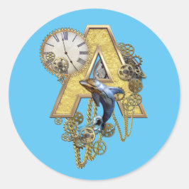 Adesivo Redondo Alphabet-monograma - letra A