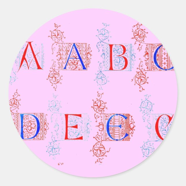 Adesivo Redondo Alphabet Sticker (Frente)