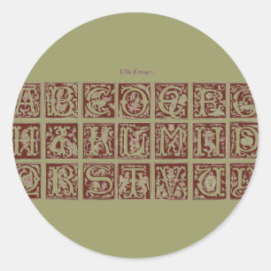 Adesivo Redondo Alphabet Sticker