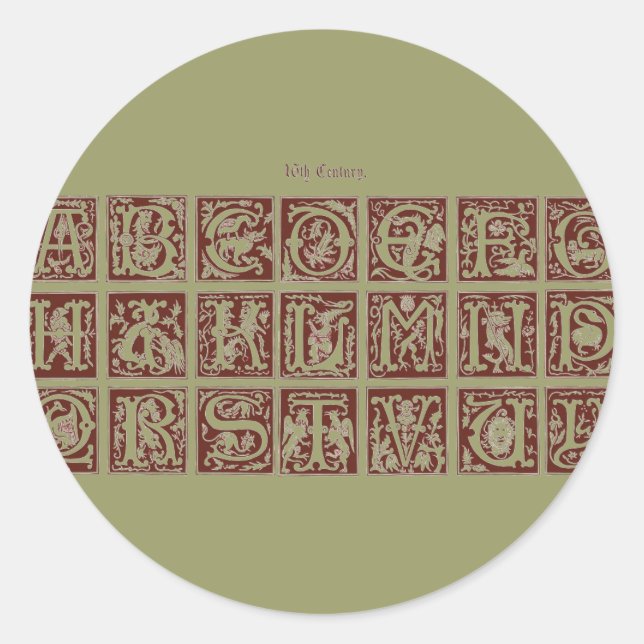 Adesivo Redondo Alphabet Sticker (Frente)