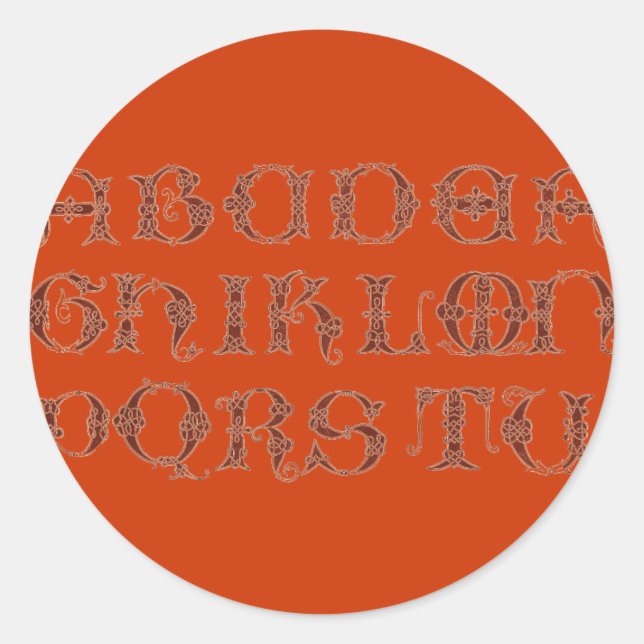 Adesivo Redondo Alphabet Sticker (Frente)