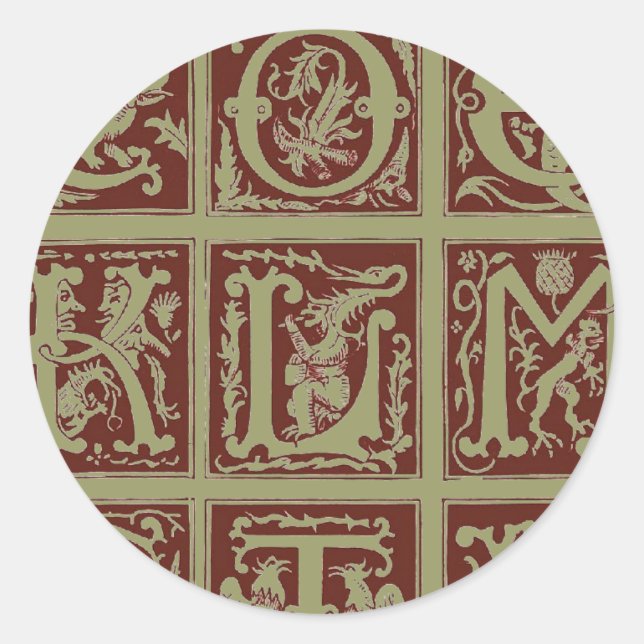 Adesivo Redondo Alphabet Sticker (Frente)