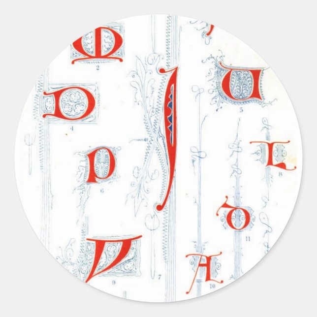 Adesivo Redondo Alphabet Sticker (Frente)