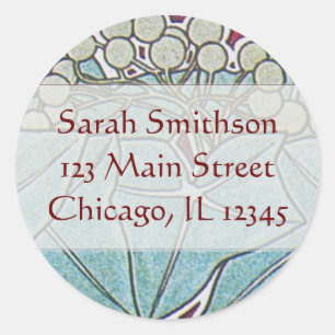 Adesivo Redondo Alphonse Mucha Ivy Art Nouveau Endereço Labs