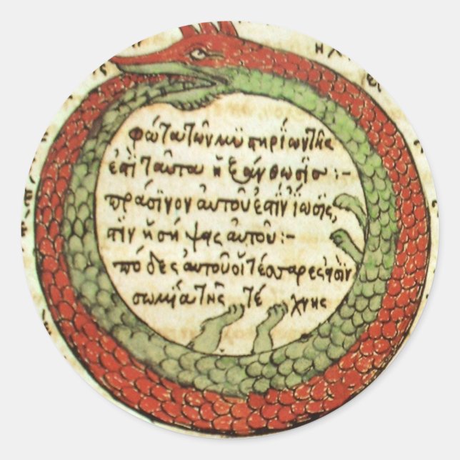 Adesivo Redondo ALQUEMIA: oróbios | imagens raras (Frente)