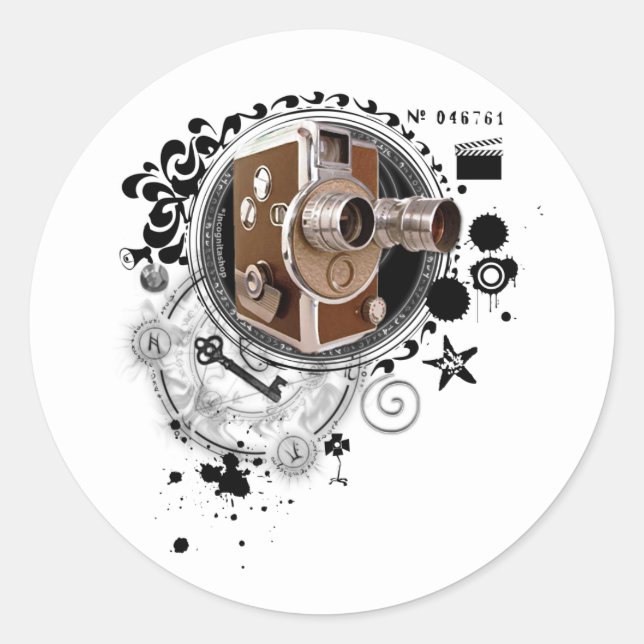 Adesivo Redondo Alquimia da Imagem Cinematográfica (Frente)