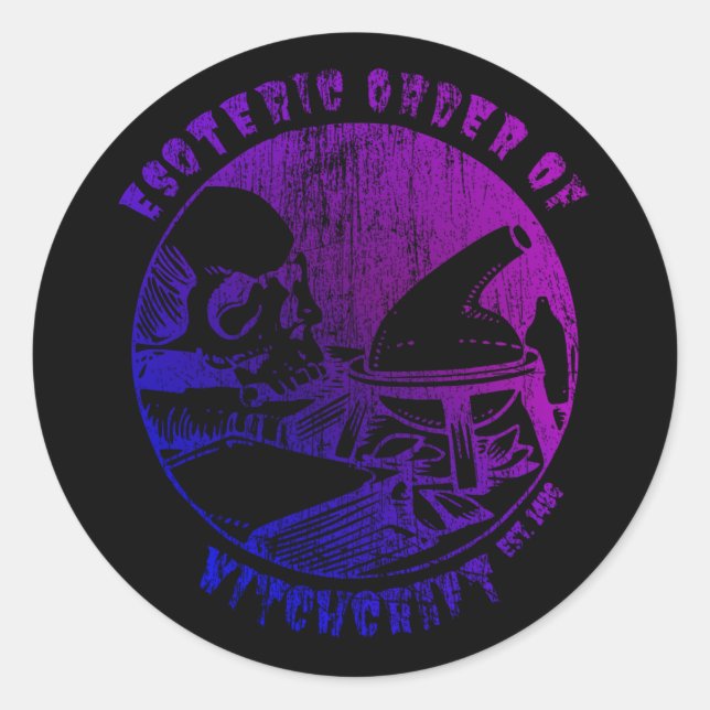 Adesivo Redondo Alquimista de Bruxaria com Ordem Mágica (Frente)