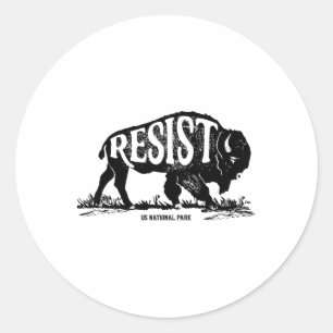 Adesivo Redondo Alt Us National Park Resist Service T Shirt Bison