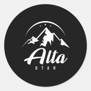 Adesivo Redondo Alta Utah Ski Resort Ski Snowboard