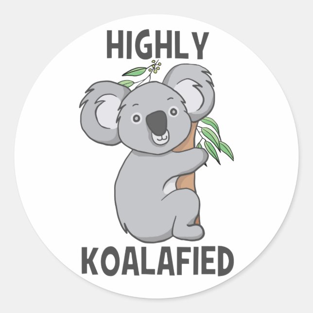 Adesivo Redondo Altamente Koalafied Koala Classic Round Sticker (Frente)