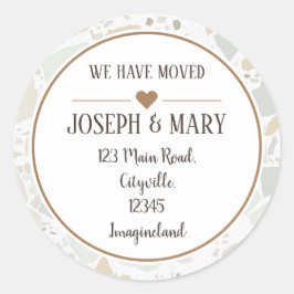 Adesivo Redondo Alteração do endereço terrazzo moderno