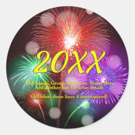 Adesivo Redondo Alterar Ano, Adicionar Qualquer Nome Texto Novo An
