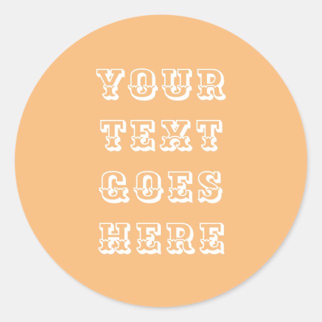 Adesivo Redondo alterar seu texto aqui texto pessoal (Frente)