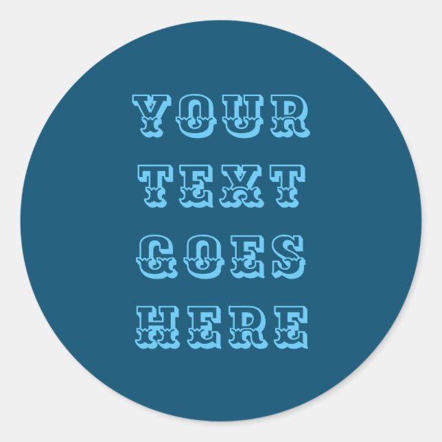 Adesivo Redondo alterar seu texto aqui texto pessoal (Frente)